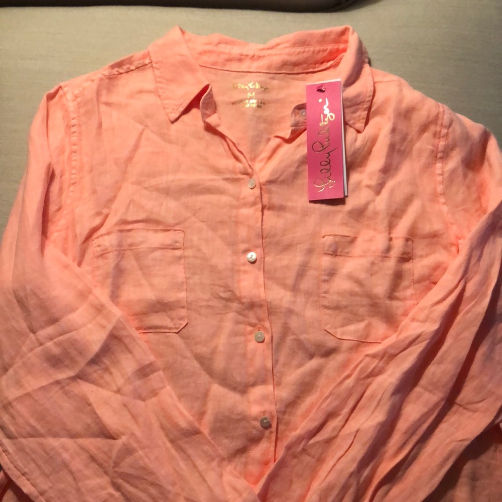 Lilly linen button down shirt